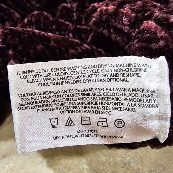 Women's Orvis Dark‎ Purple Chenille Long Sleeve Knit Pullover Sweater Size Small - Picture 5 of 6